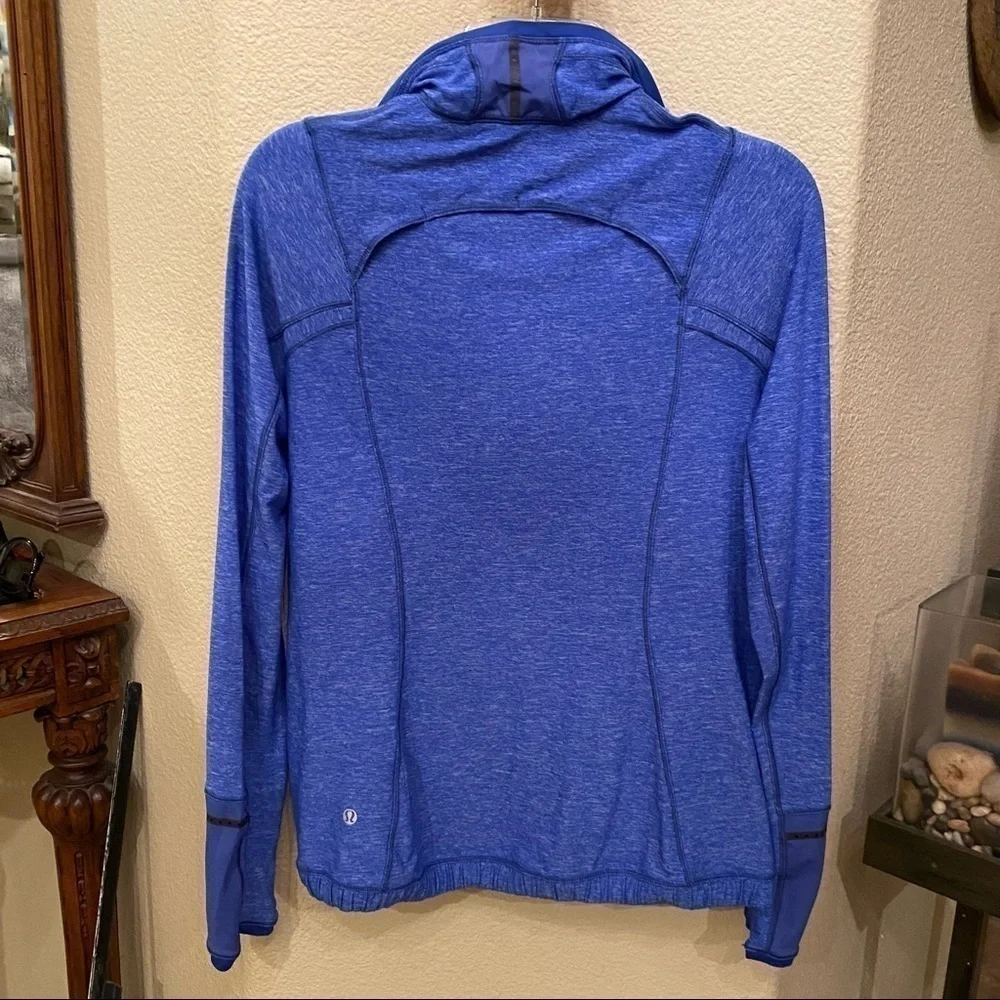 LULULEMON Blue 1/4 Zipped Long Sleeve Top Size 4-6